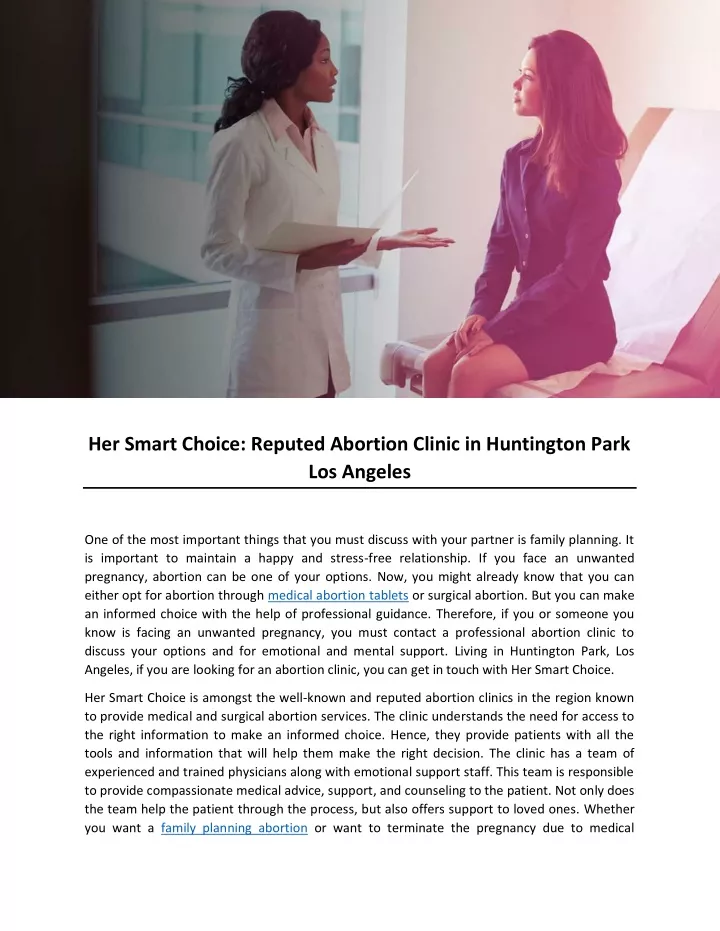 her smart choice reputed abortion clinic