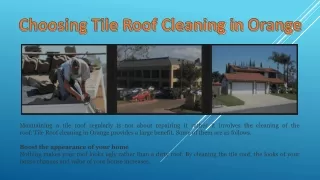 Choosing Tile Roof Cleaning in Orange