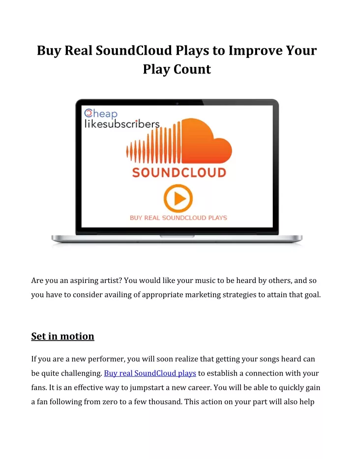 buy real soundcloud plays to improve your play