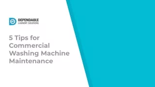 5 Tips for Commercial Washing Machine Maintenance