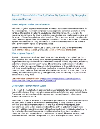 styrenic polymers market size by product