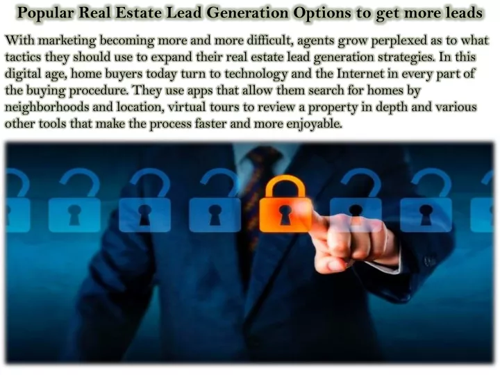 popular real estate lead generation options