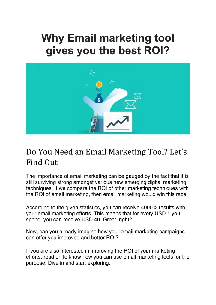 why email marketing tool gives you the best roi