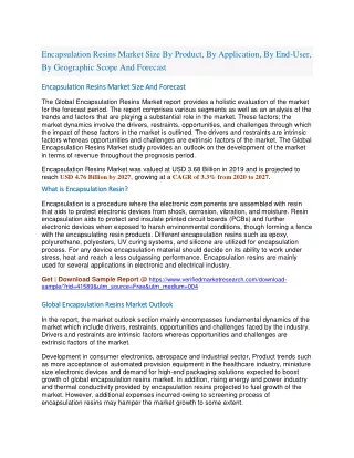 encapsulation resins market size by product