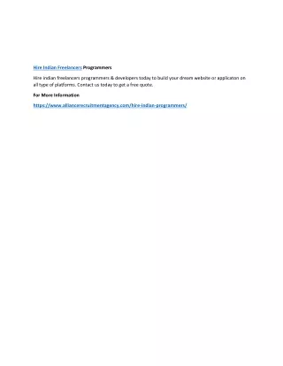 hire indian freelancers programmers