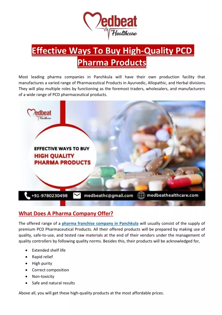 effective ways to buy high quality pcd pharma