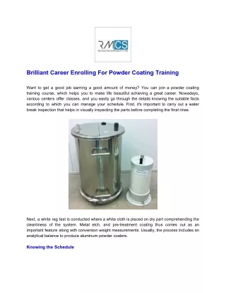 Brilliant Career Enrolling For Powder Coating Training