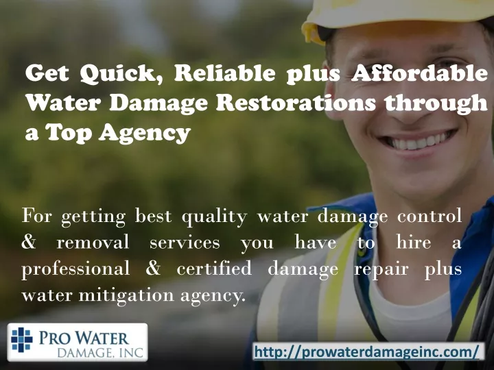 get quick reliable plus affordable water damage restorations through a top agency