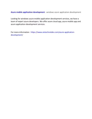 azure mobile application development windows