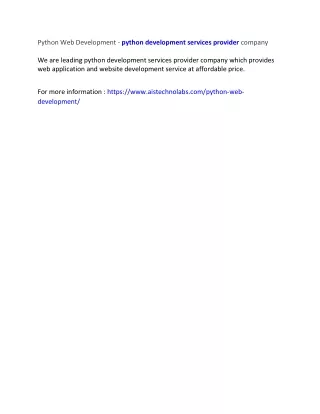 python web development python development