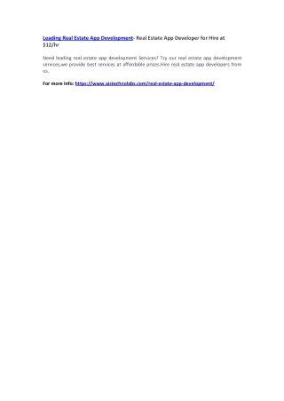 leading real estate app development real estate