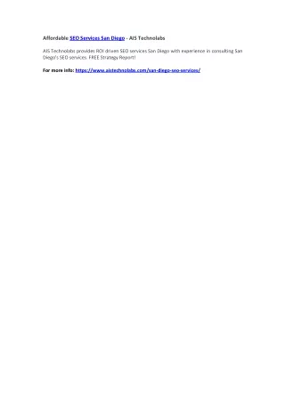 affordable seo services san diego ais technolabs