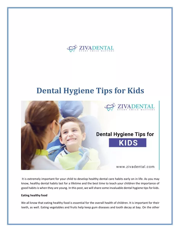 dental hygiene tips for kids