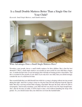 is a small double mattress better than a single