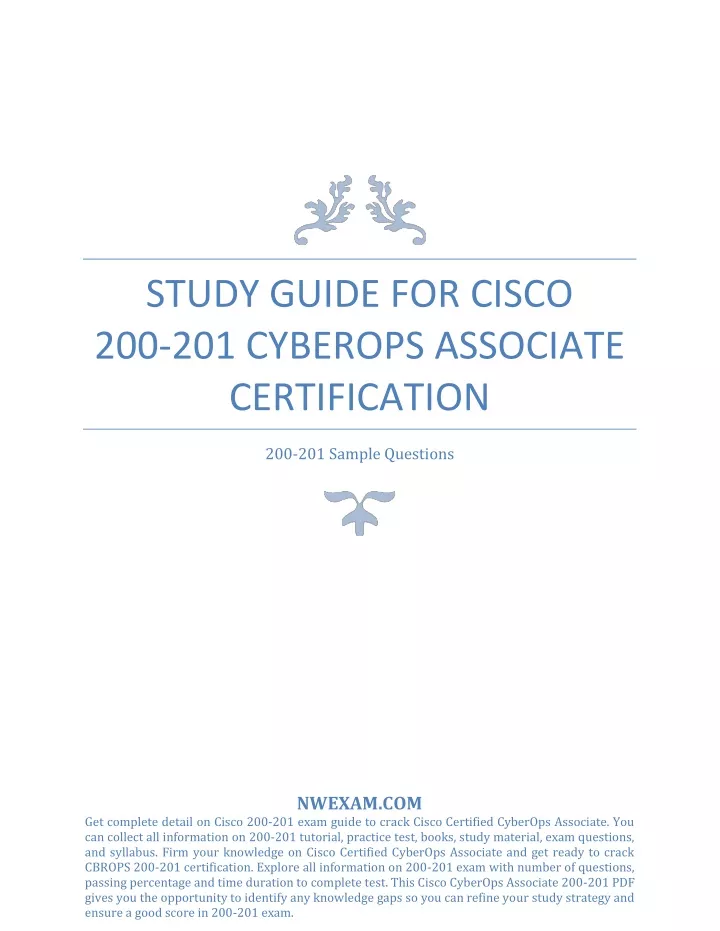 study guide for cisco 200 201 cyberops associate