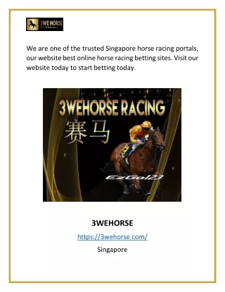 Horse Bets Singapore | 3wehorse.com