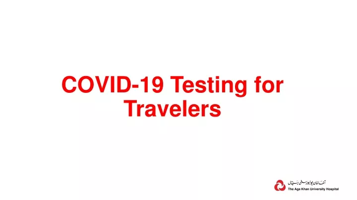 covid 19 testing for travelers