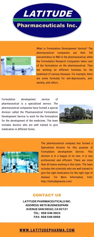 Formulation Development Service