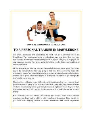 Elite pt London Personal Trainer in Marylebone