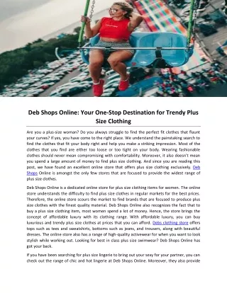 Deb Shops Online: Your One-Stop Destination for Trendy Plus Size Clothing