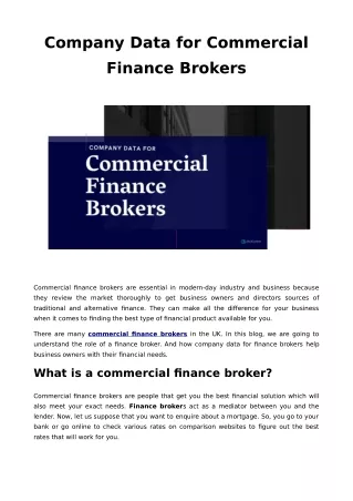 How Commercial Finance Broker Can Help Entrepreneurs