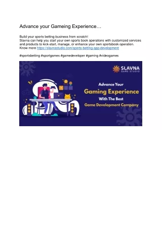 advance your gameing experience build your sports