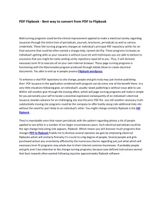 pdf flipbook best way to convert from