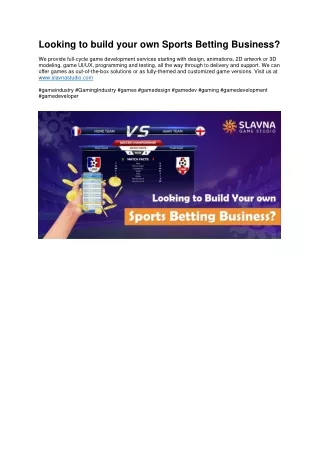 looking to build your own sports betting business
