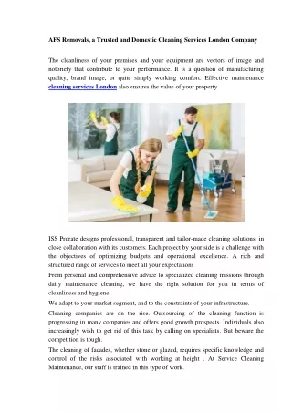 afs removals a trusted and domestic cleaning