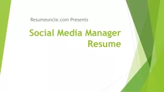 Social Media Manager Resume