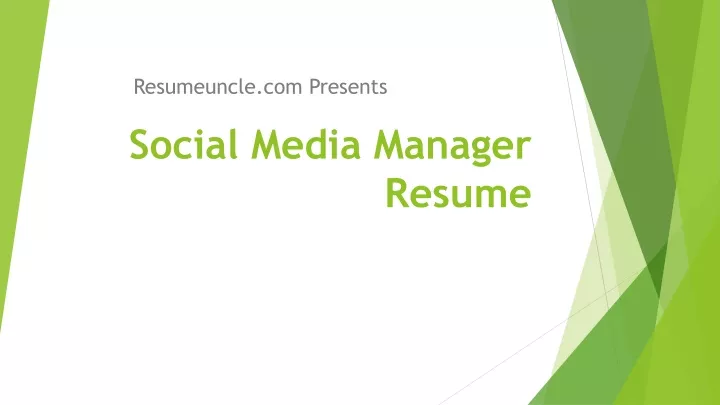 social media manager resume