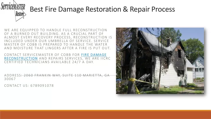 best fire damage restoration repair process