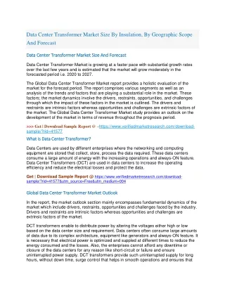 Data Center Transformer Market Size By Insulation, By Geographic Scope And Forecast