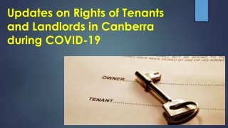 Updates on rights of landlord and tenants in Canberra during COVID 19