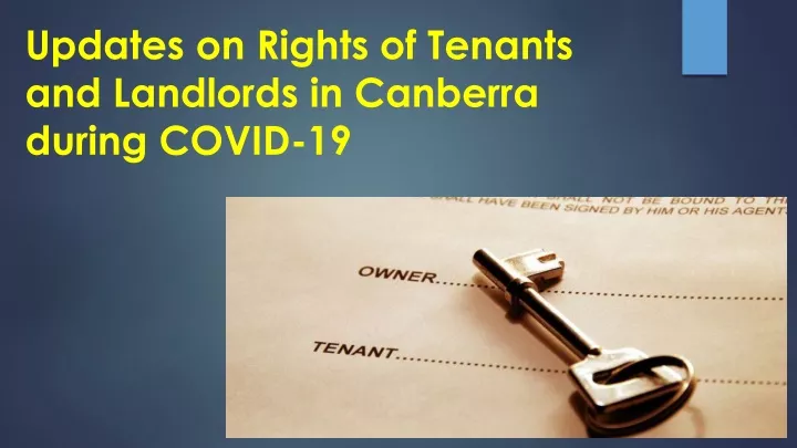 updates on rights of tenants and landlords in canberra during covid 19