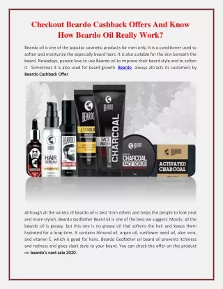 Checkout Beardo Cashback Offers And Know How Beardo Oil Really Work?