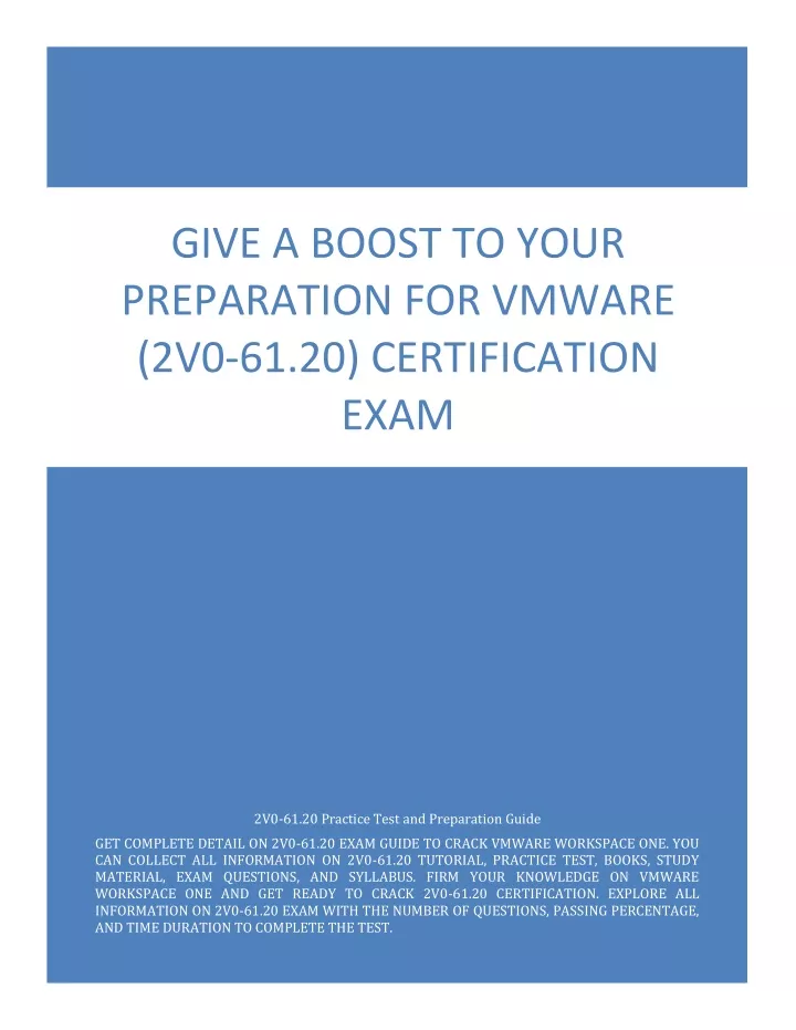 give a boost to your preparation for vmware