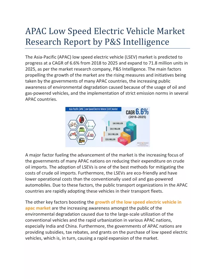 apac low speed electric vehicle market research