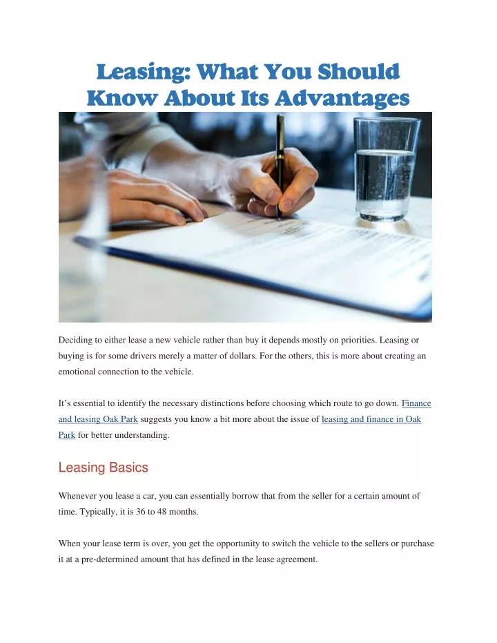 leasing what you should know about its advantages