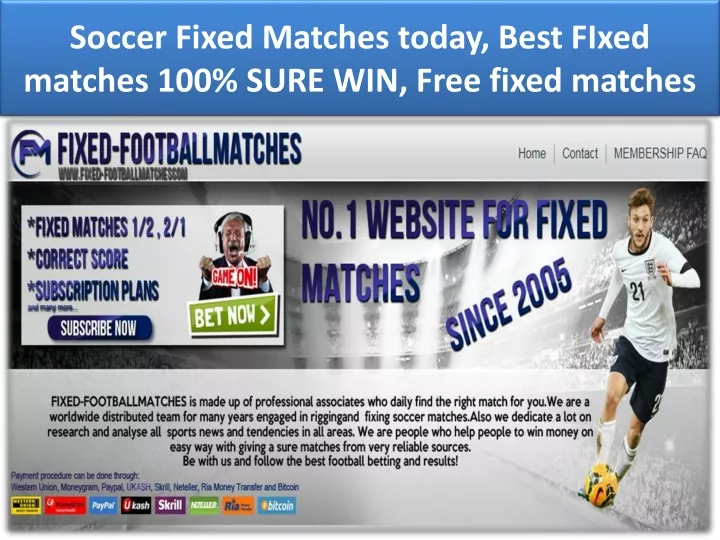 soccer fixed matches today best fixed matches 100 sure win free fixed matches