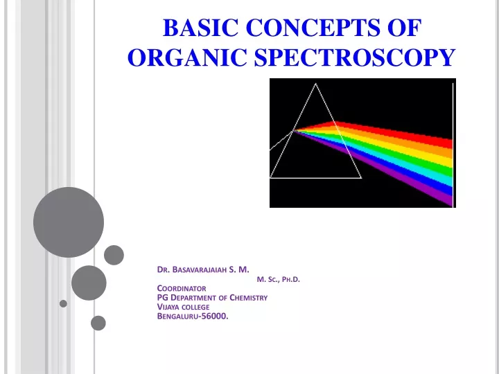 basic concepts of organic spectroscopy