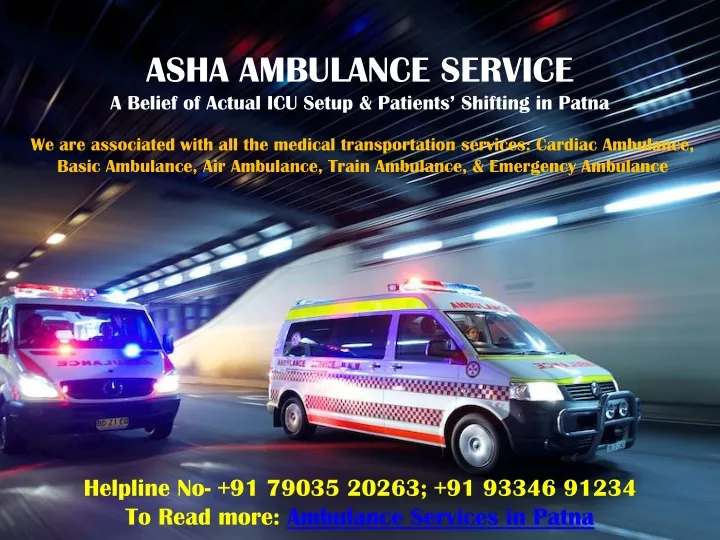 asha ambulance service a belief of actual icu setup patients shifting in patna