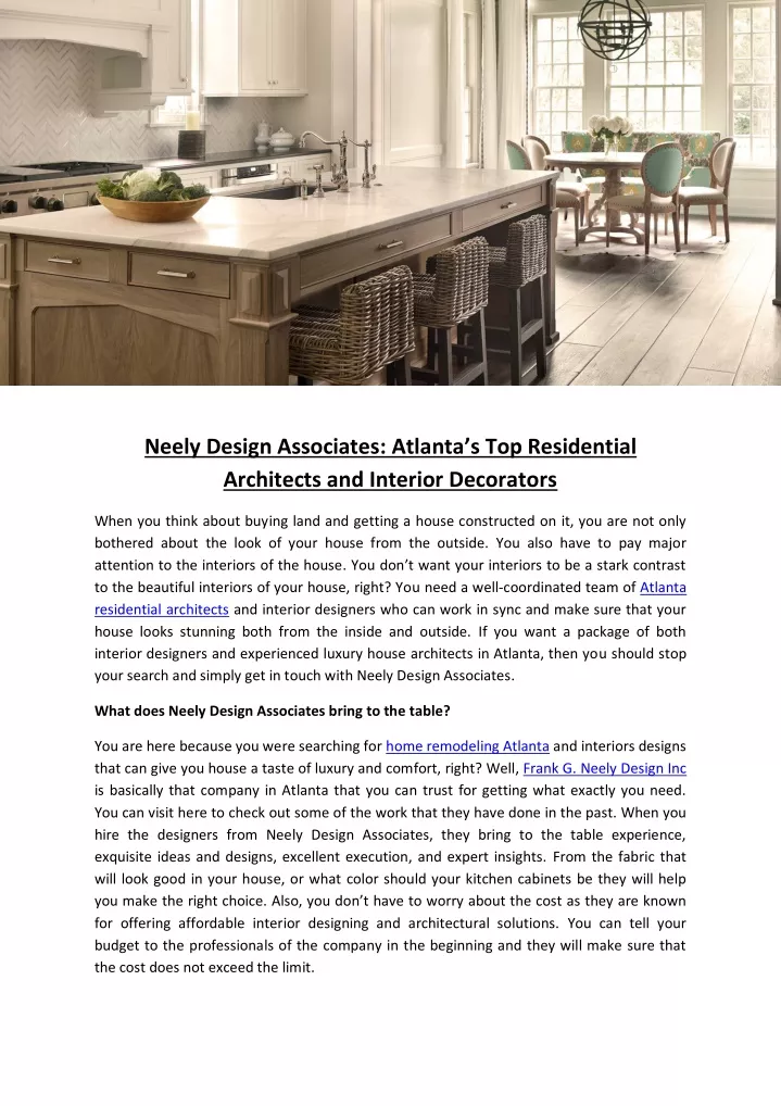 neely design associates atlanta s top residential