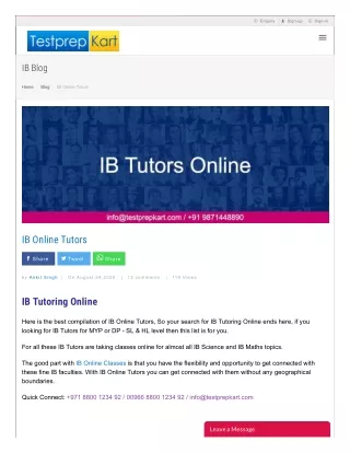 IB online Tutoring By IB Online Tutors (HL & SL)
