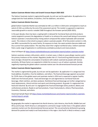 sodium caseinate market value and growth forecast