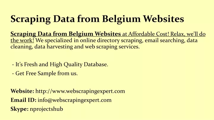 scraping data from belgium websites