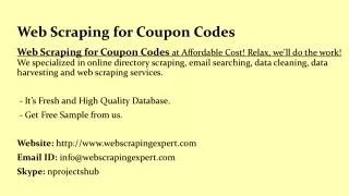 web scraping for coupon codes