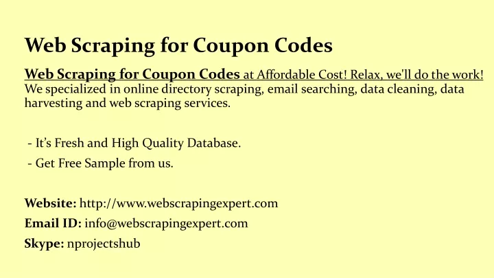 web scraping for coupon codes