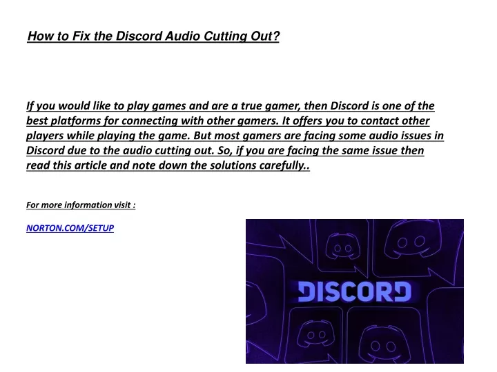 how to fix the discord audio cutting out