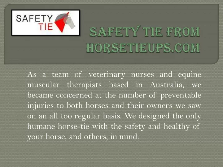 safety tie from horsetieups com